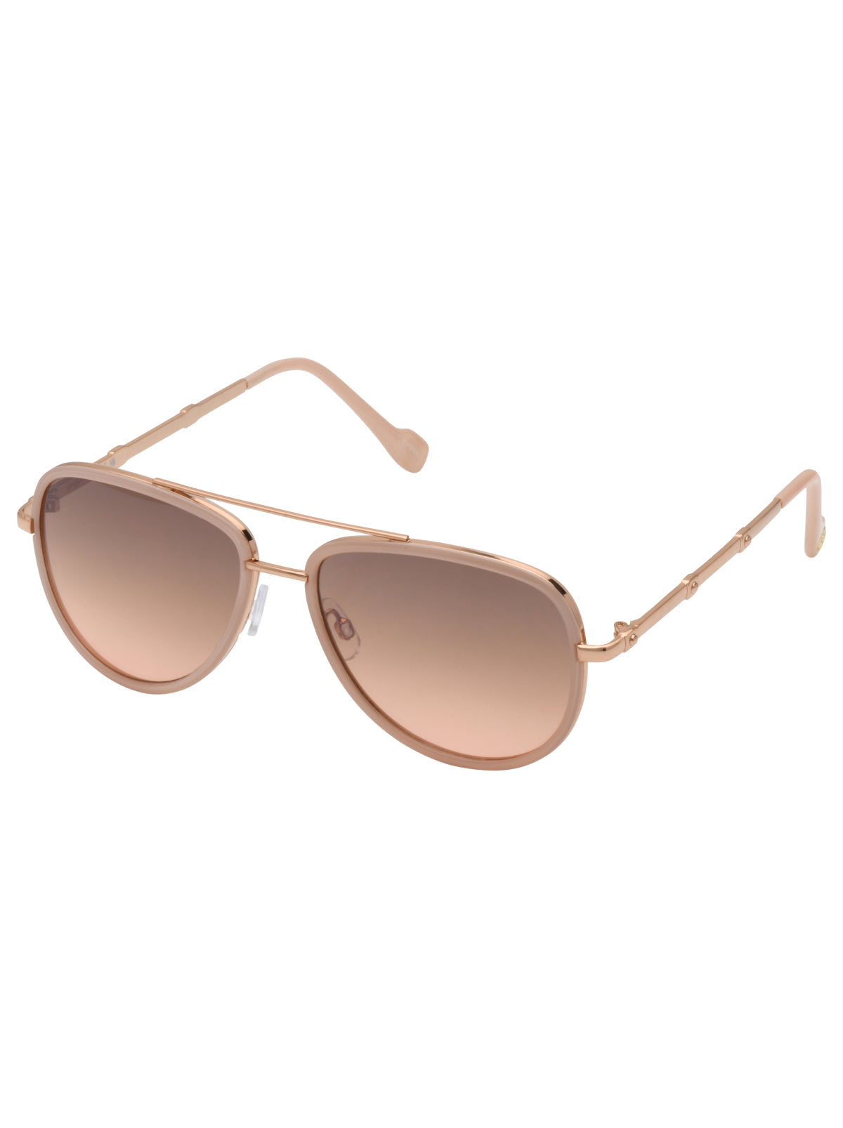 Modern Metal Aviator Sunglasses - Rose Gold & Rose