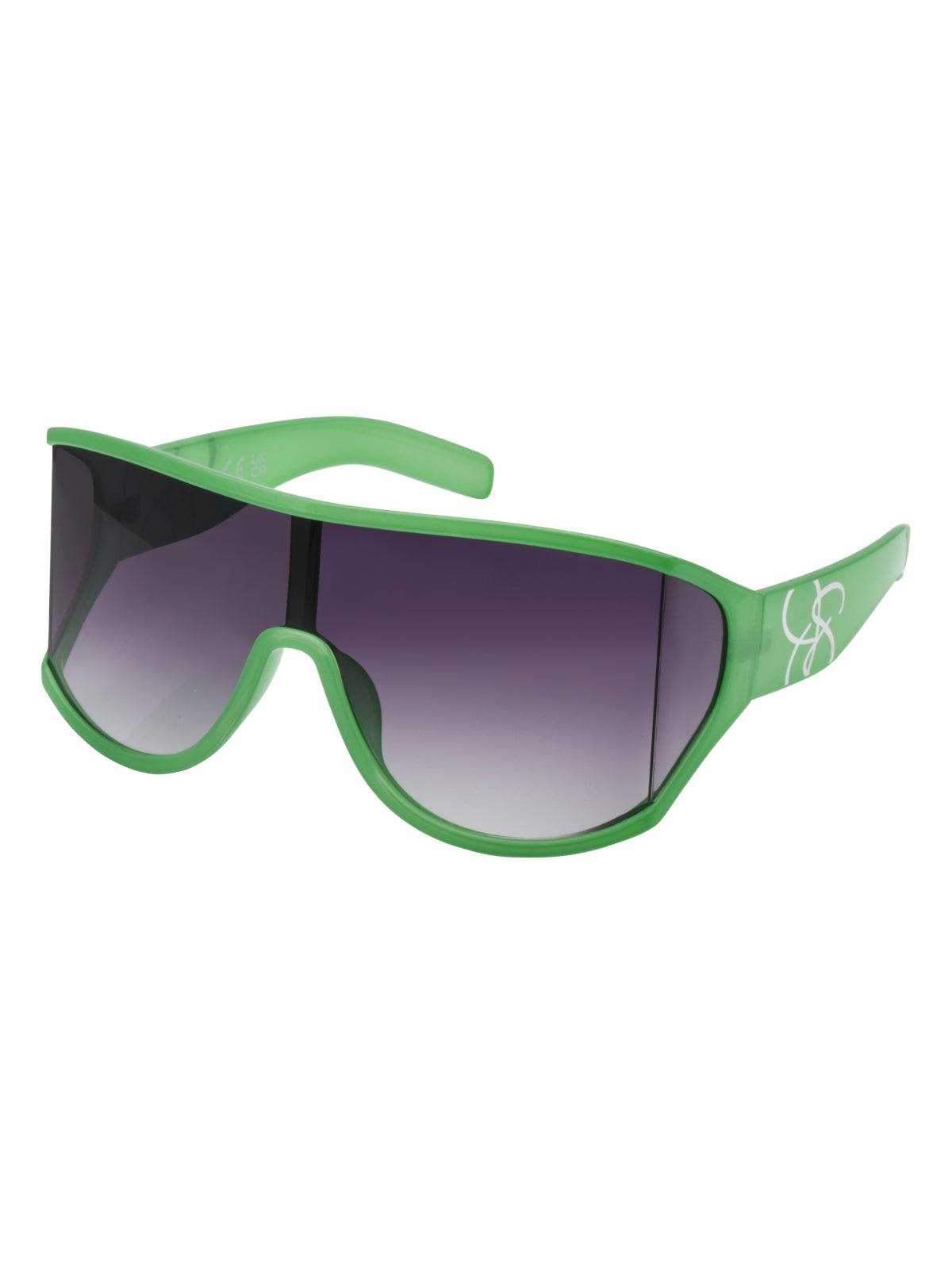 Oversized Square Wrap Shield Sunglasses - Green