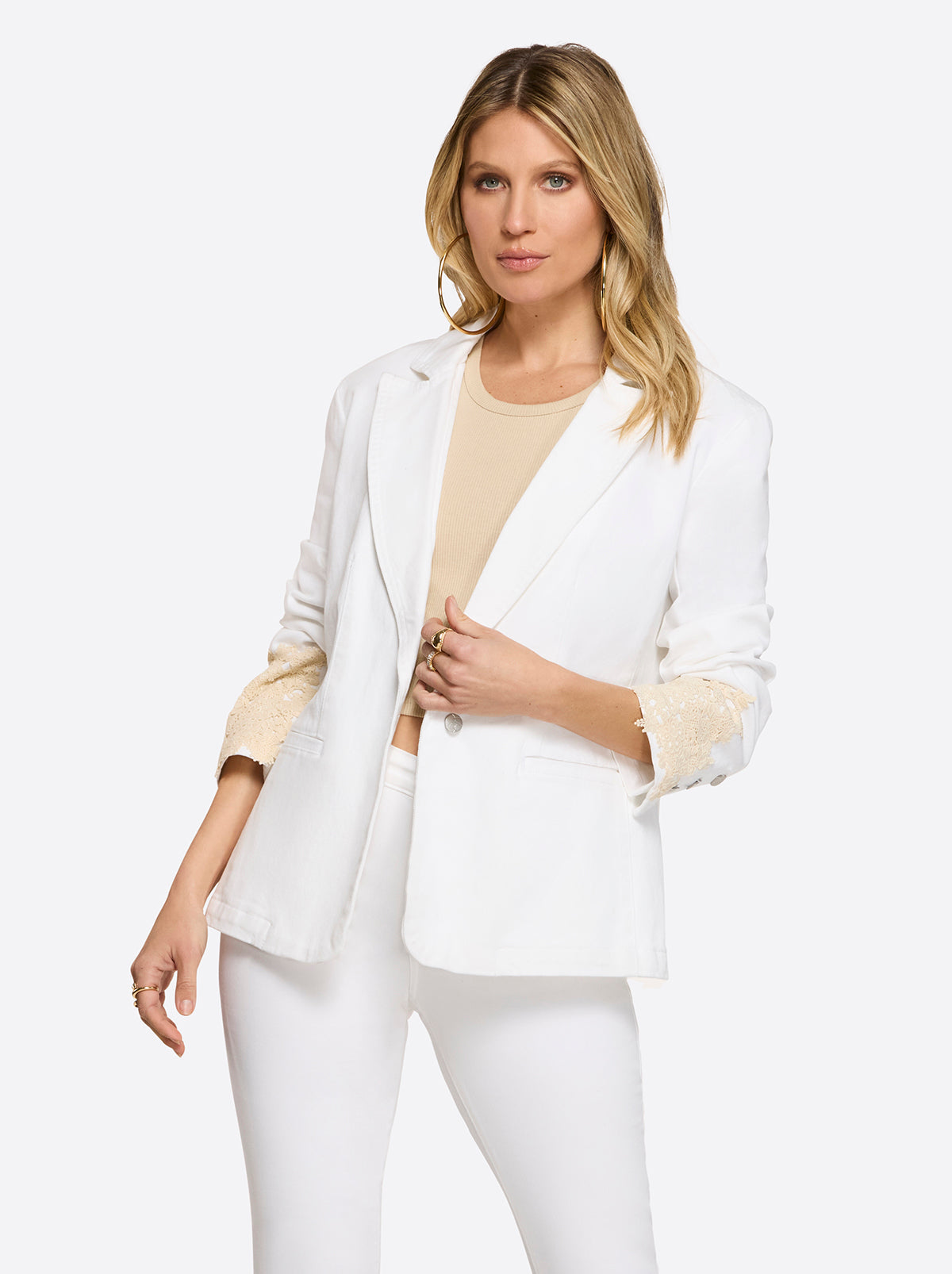 Fitted Blazer - White