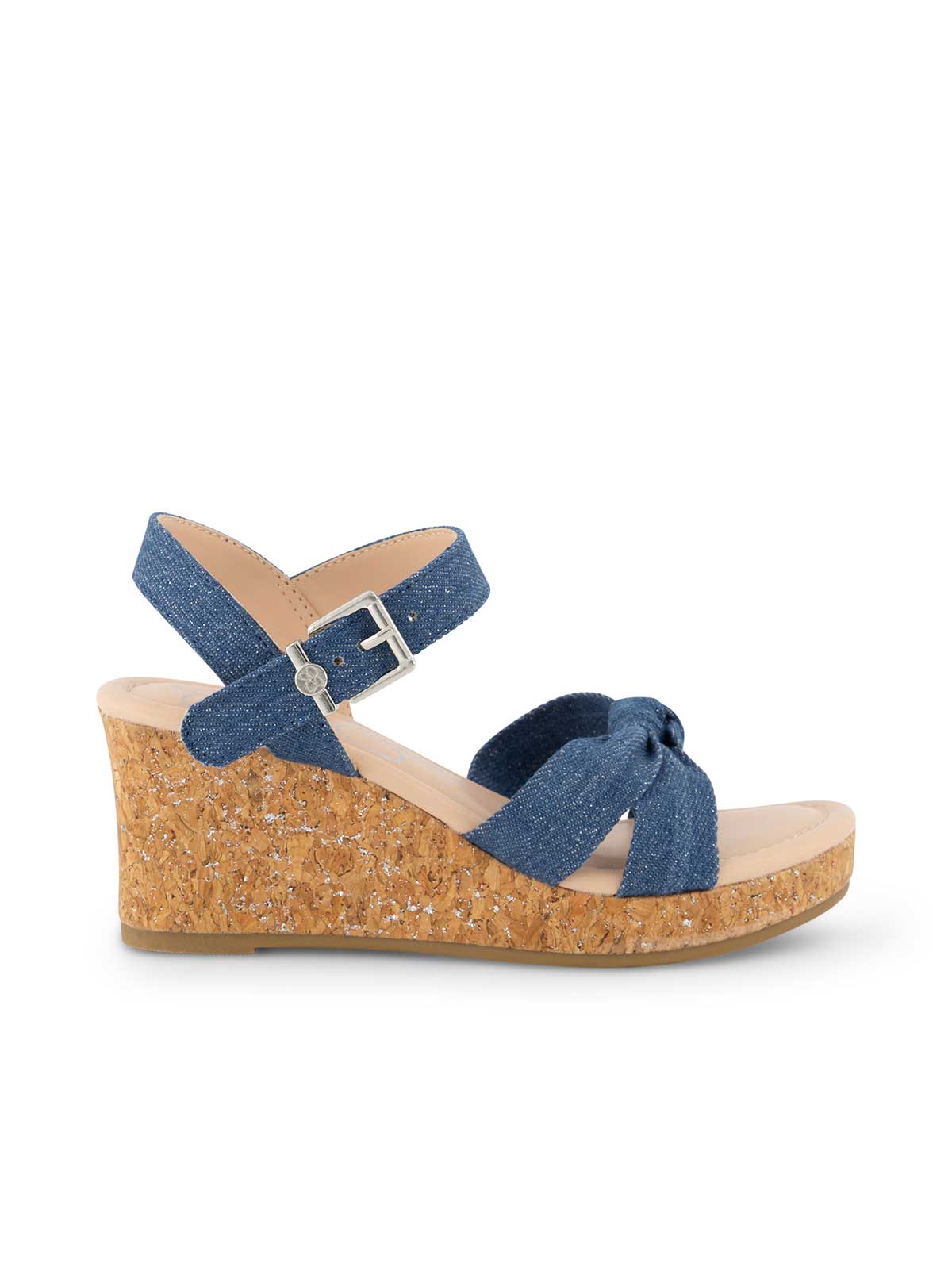 Girls' Asha Knot Wedge Sandals - Denim