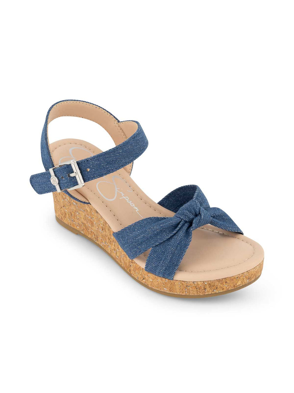 Girls' Asha Knot Wedge Sandals - Denim