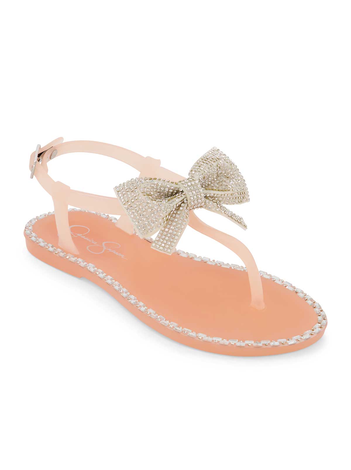 Girls' Jelly Bow Slippers - Blush