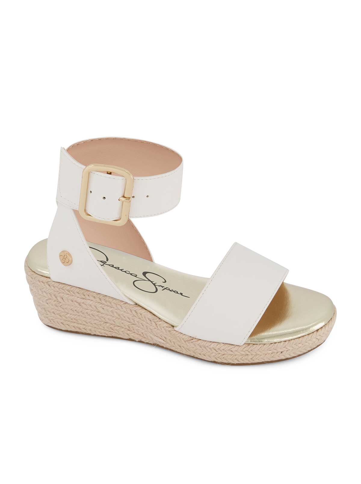 Girls' Asha Cuff Wedge Sandals - White
