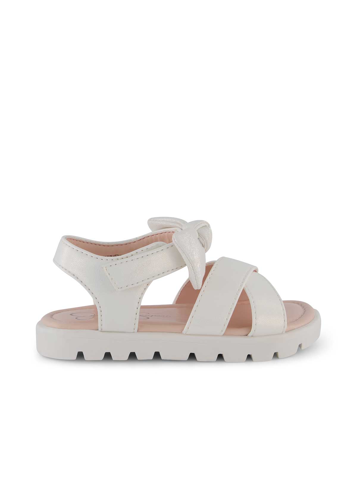 Toddler Tia Cross Sandals - White