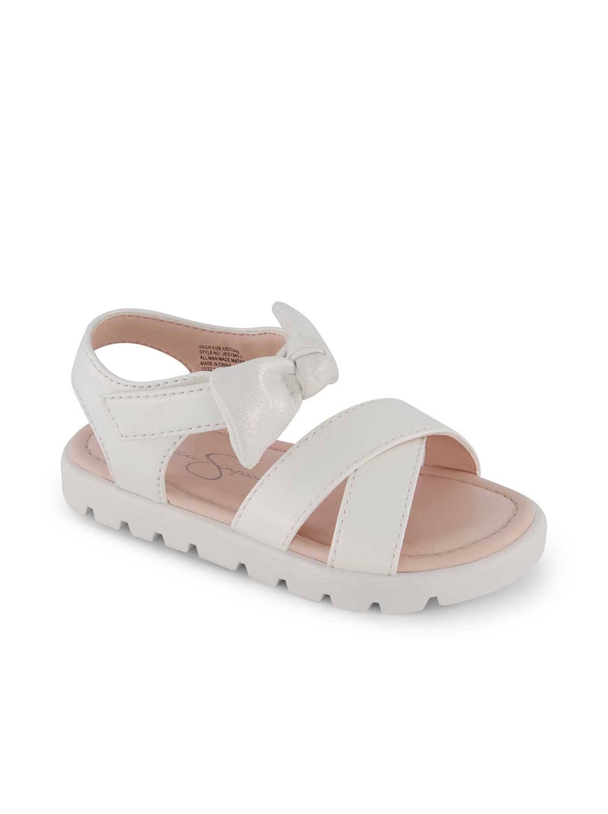 Toddler Tia Cross Sandals - White
