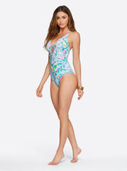 Lace Front One Piece - Paisley Party