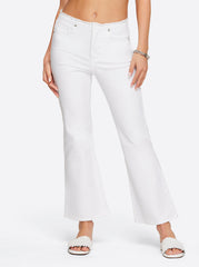 Love Song High Rise Crop Flare - White
