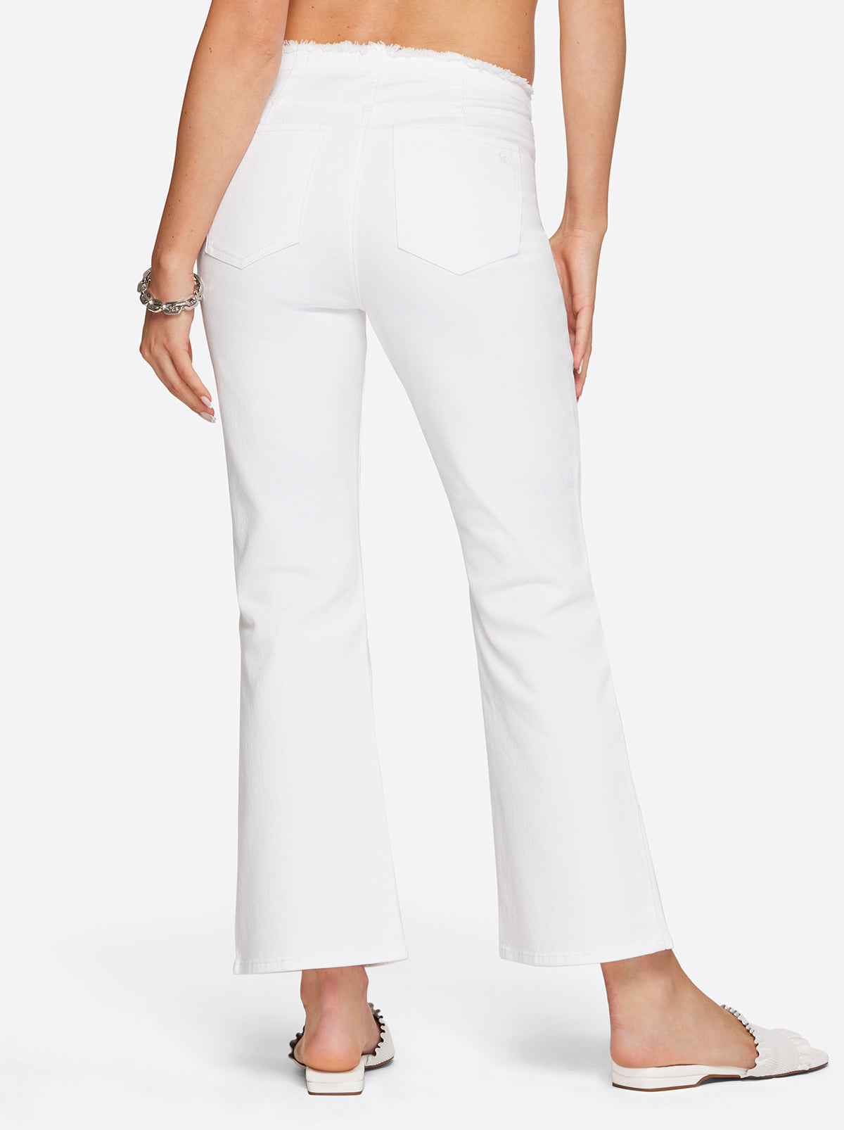 Love Song High Rise Crop Flare - White