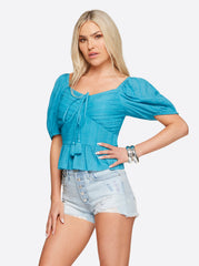 Ami Halter Top - Pagoda Blue