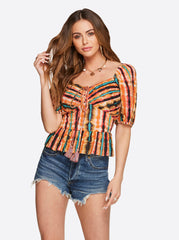 Ami Halter Top - Tie Dye Stripe
