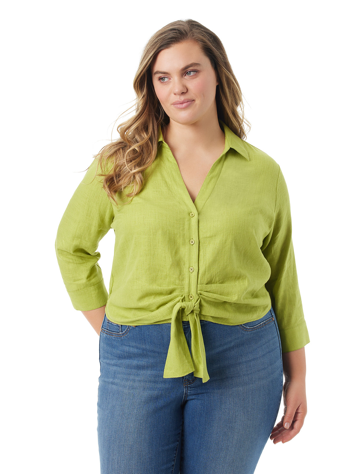 Soley Tie Front Top - Pickled Pepper