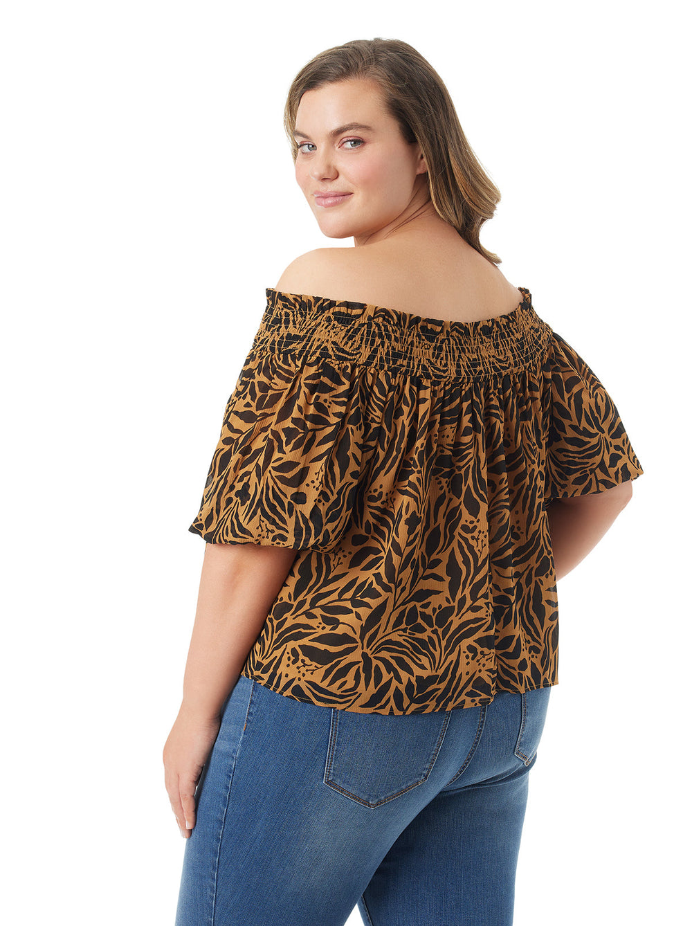 Rosiya Off Shoulder Top - Zebra Floral