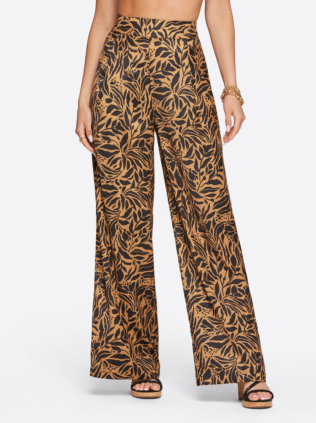 Winnie Wide Leg Pants - Zebra Floral