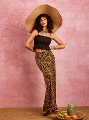 Winnie Wide Leg Pants - Zebra Floral