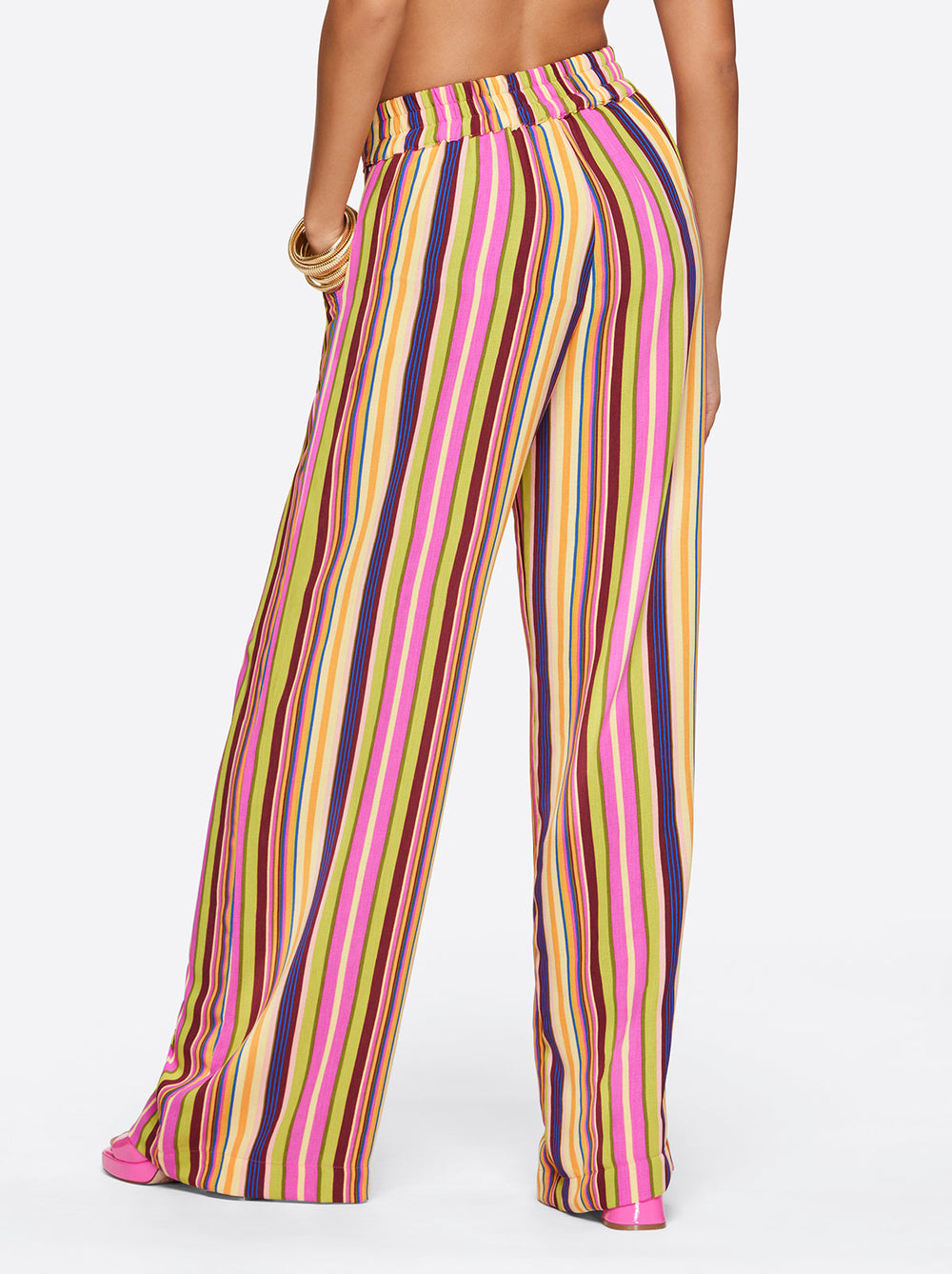 Winnie Wide Leg Pants - Rainbow Stripe