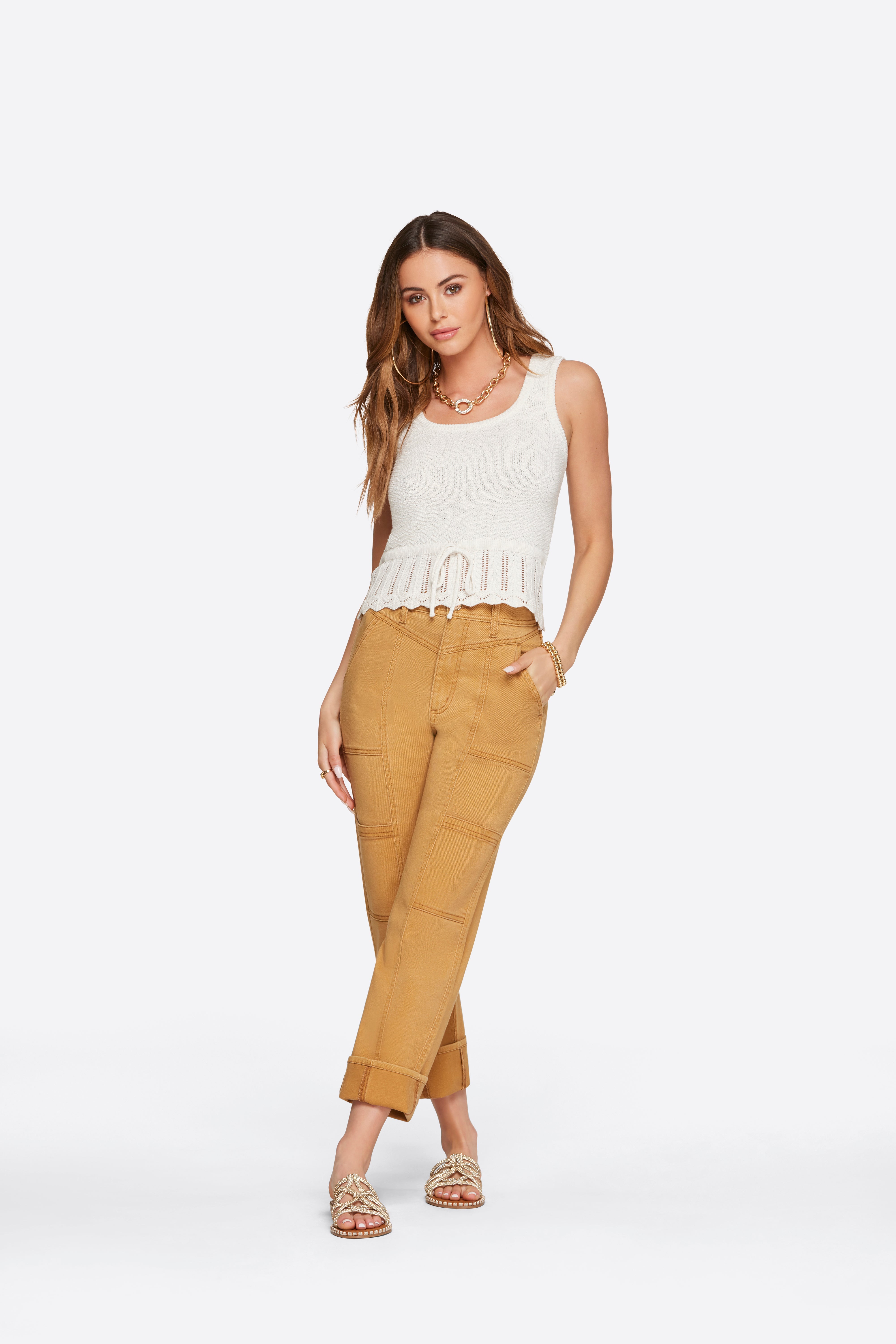 Sierra Sweater Tank - Gardenia