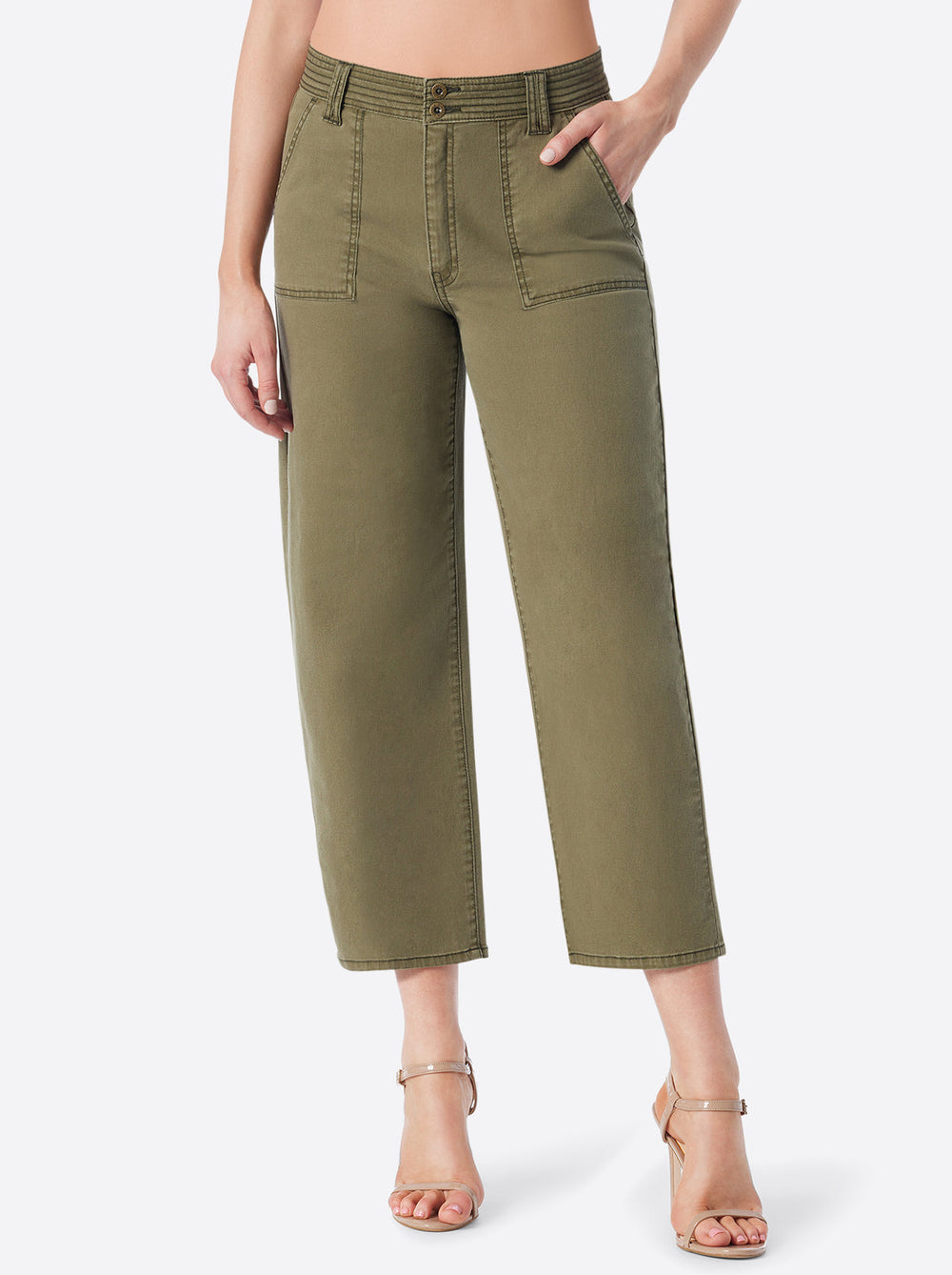 Wide Leg Chino - Bronze Green