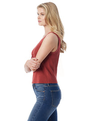 Johanna Lace Up Tank - Chili Oil
