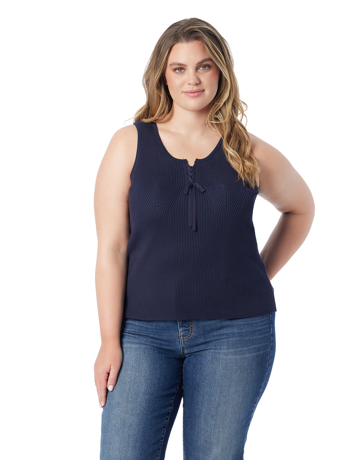 Johanna Lace Up Tank - After Midnight