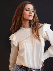 Elsiana Ruffle Top - Parchment