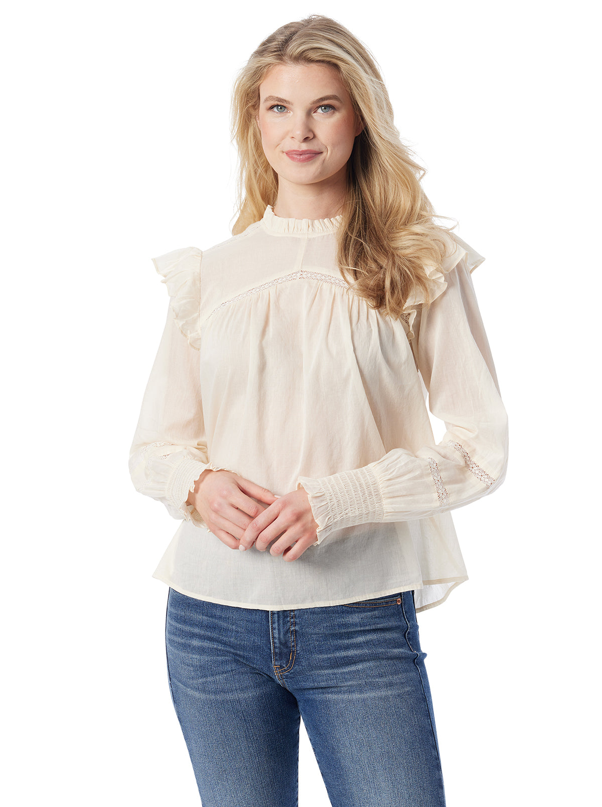Elsiana Ruffle Top - Parchment