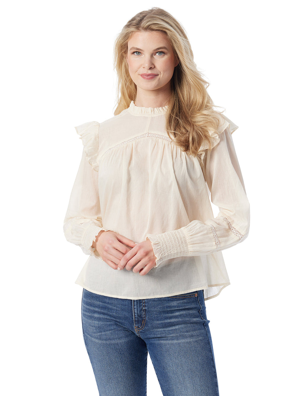 Elsiana Ruffle Top - Parchment