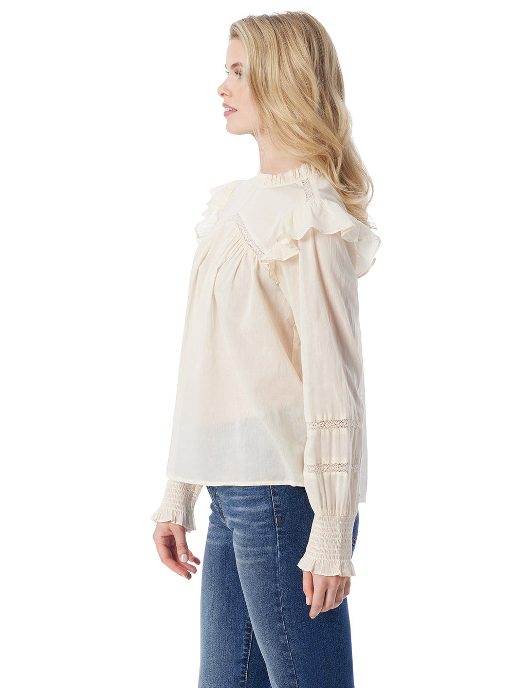 Elsiana Ruffle Top - Parchment