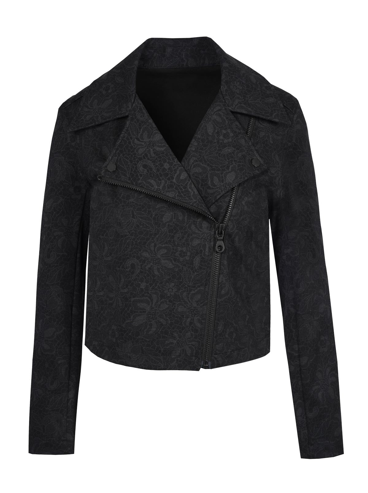 Biker Jacket - Black Laced Floral