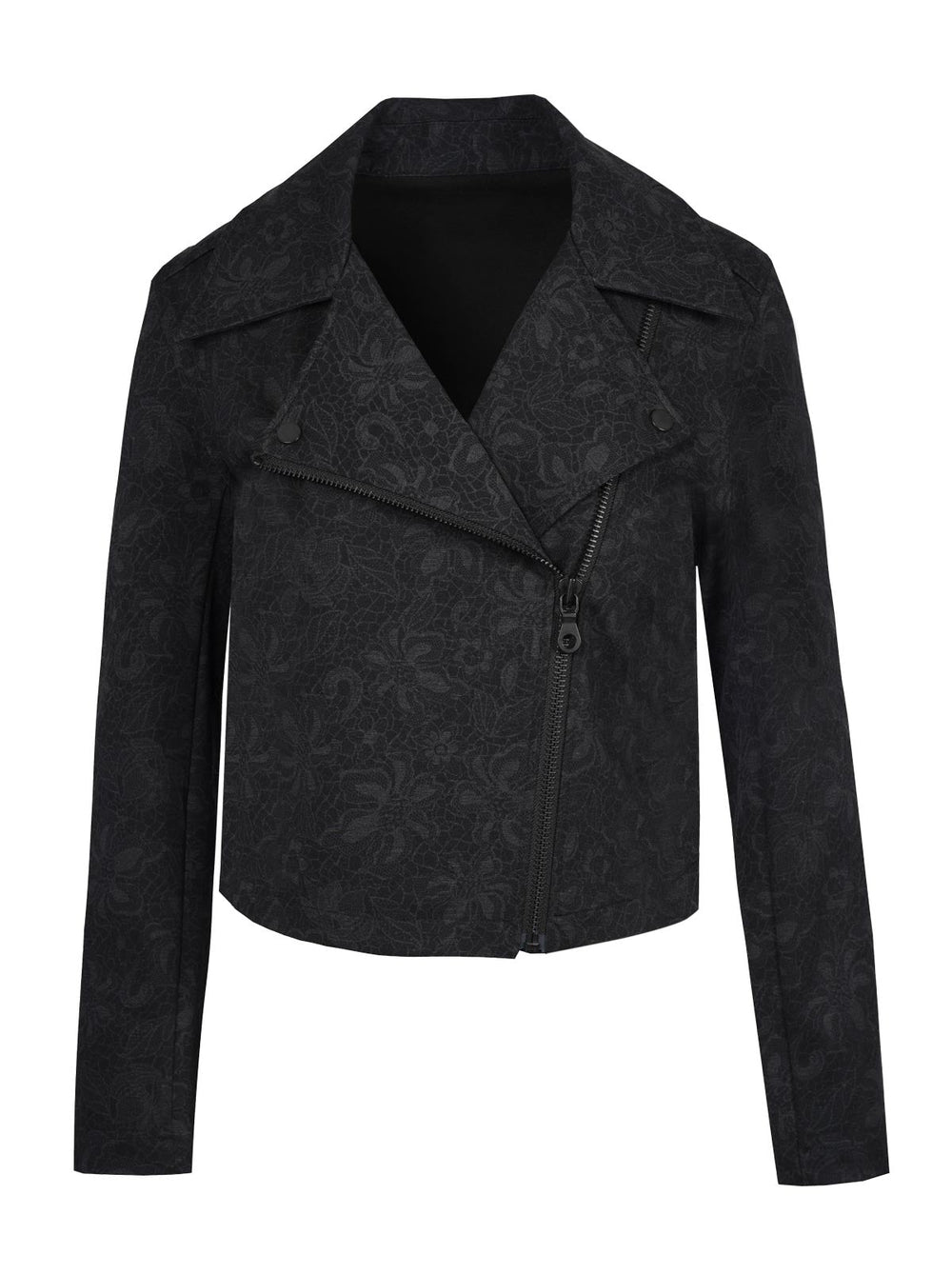 Biker Jacket - Black Laced Floral