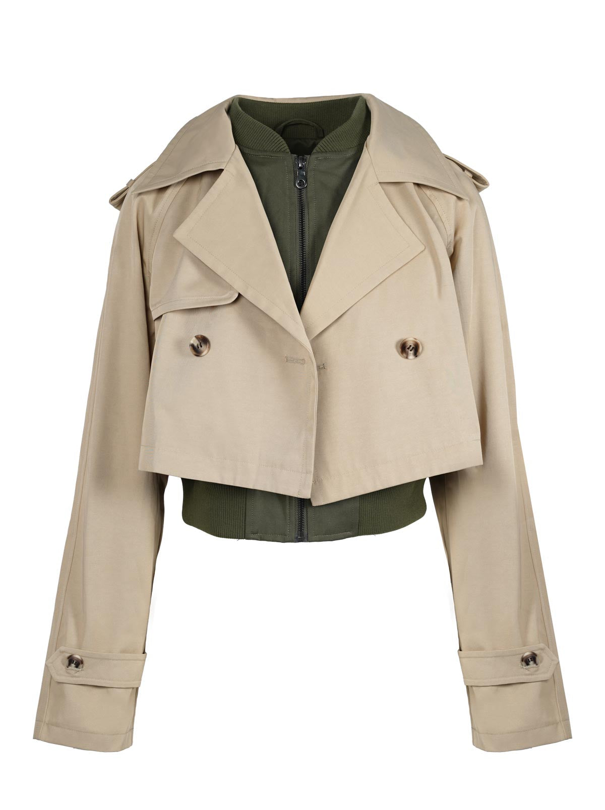 Trench Bomber Jacket - Khaki