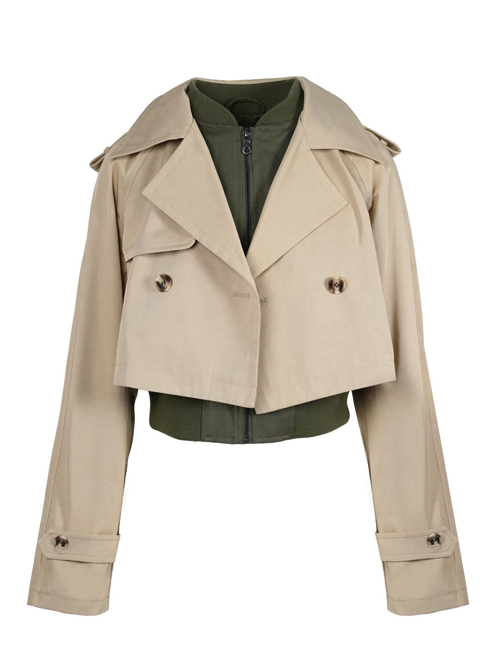 Trench Bomber Jacket - Khaki