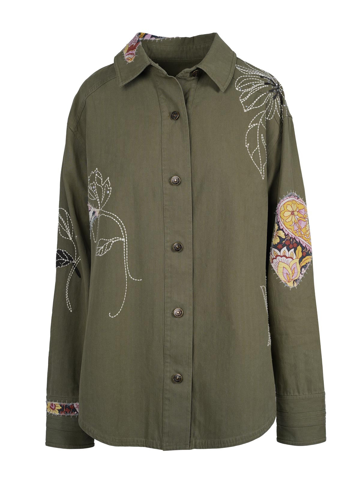 Embellished Shacket - Bronze Green
