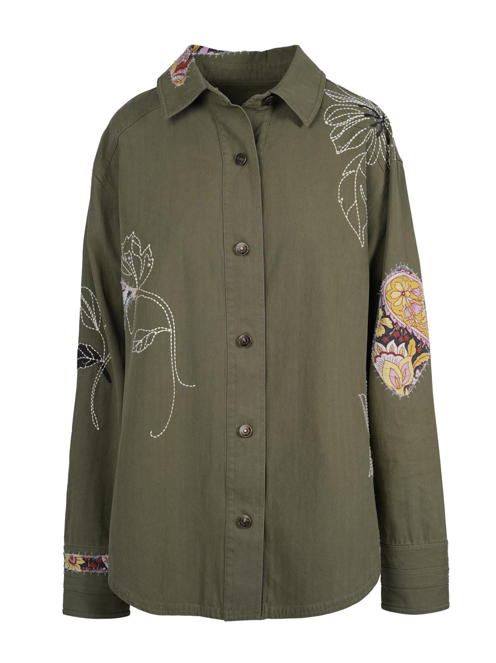Embellished Shacket - Bronze Green