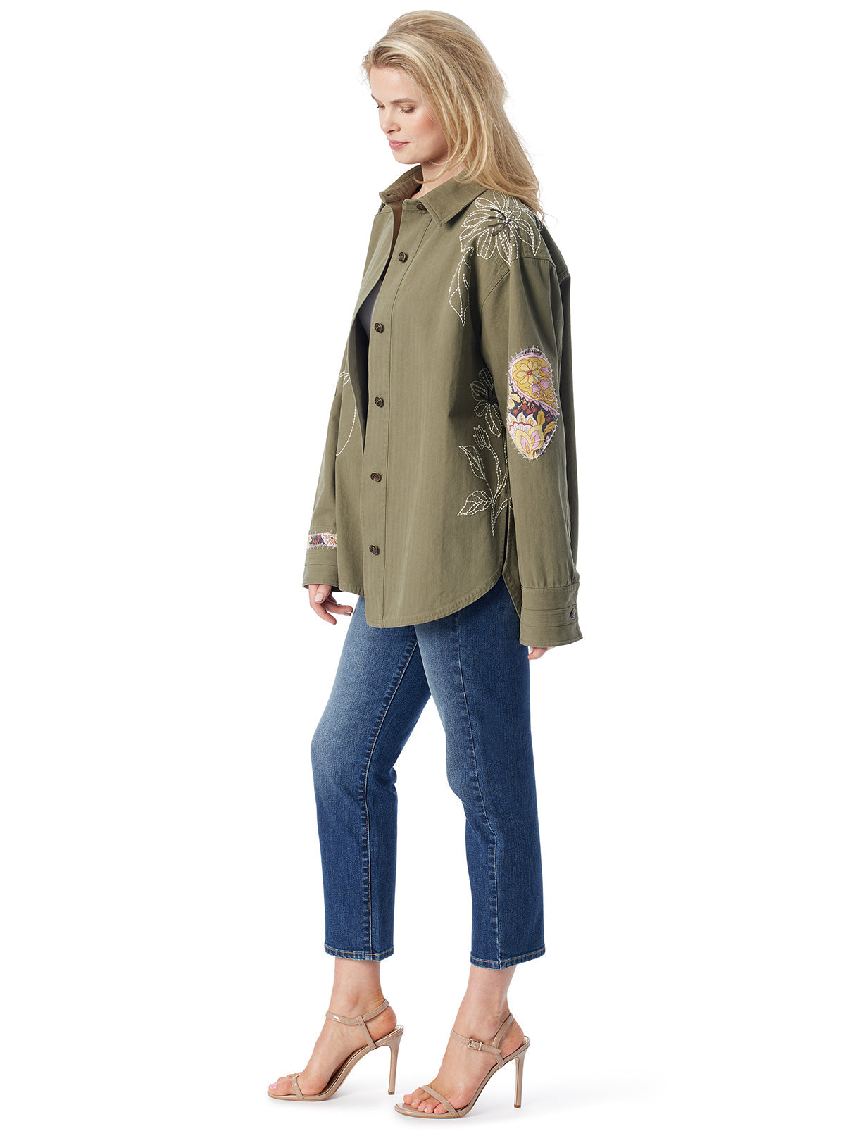 Embellished Shacket - Bronze Green