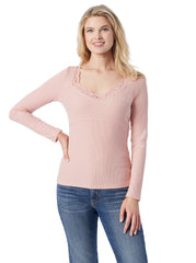 Abbey Sweatheart Top - Silver Pink