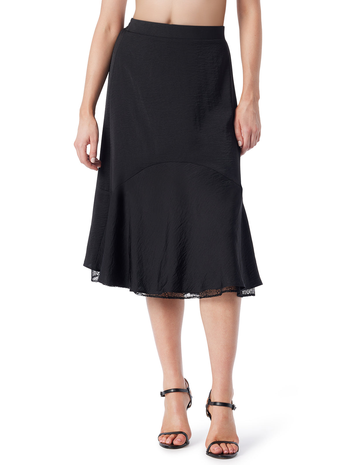 Haven Lace Hem Skirt - Anthracite