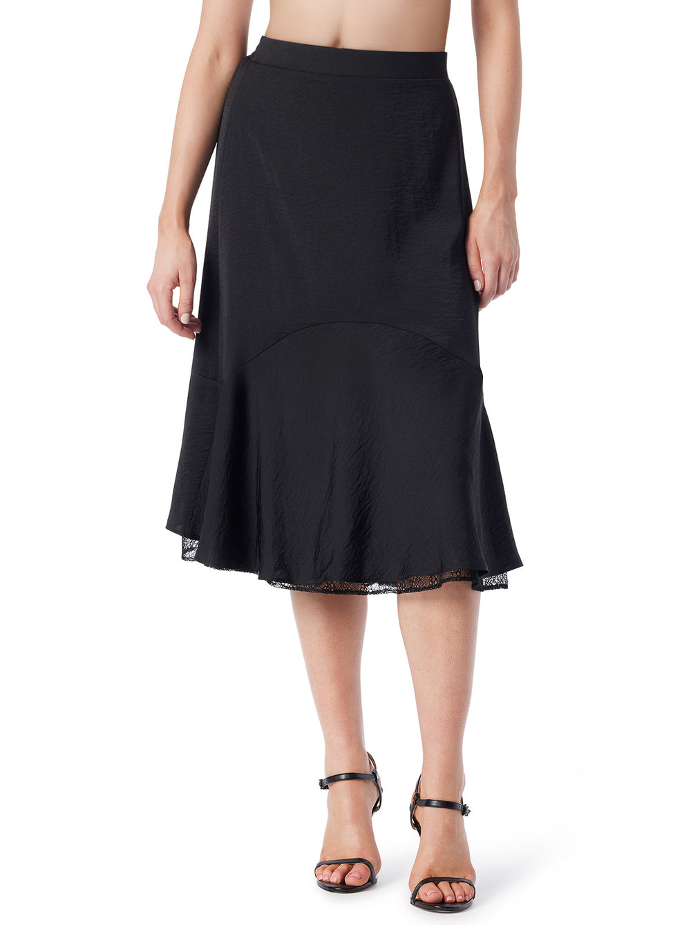 Haven Lace Hem Skirt - Anthracite