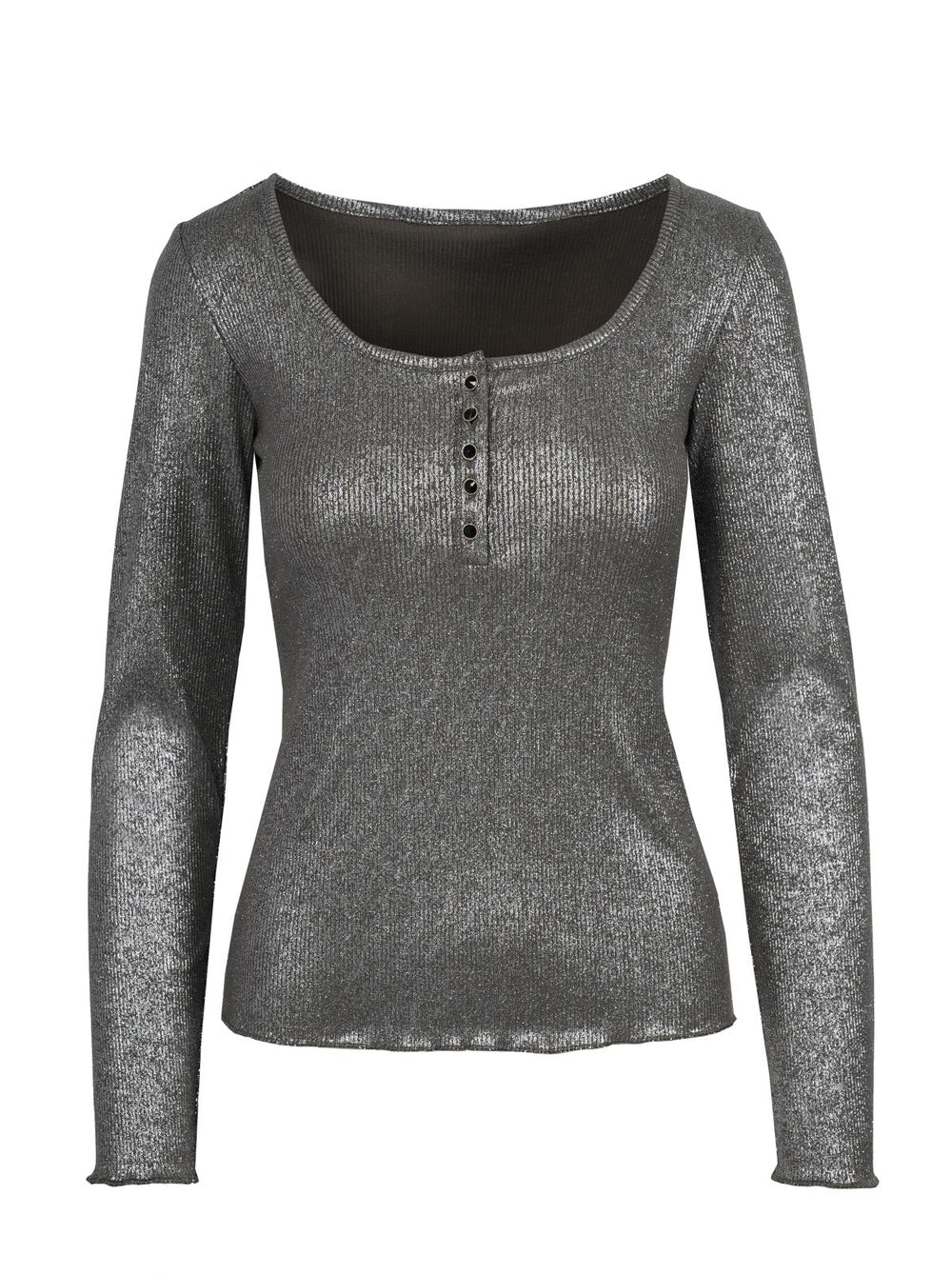 Tahani Henley Top - Silver Grey