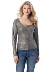 Tahani Henley Top - Silver Grey