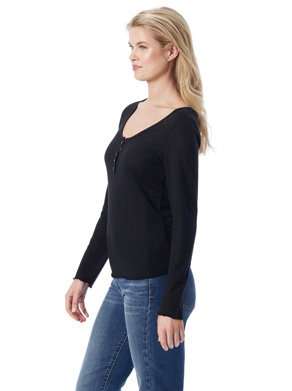 Tahani Henley Top - Anthracite