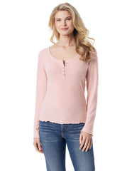 Tahani Henley Top - Silver Pink