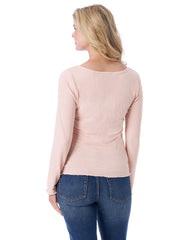 Tahani Henley Top - Silver Pink