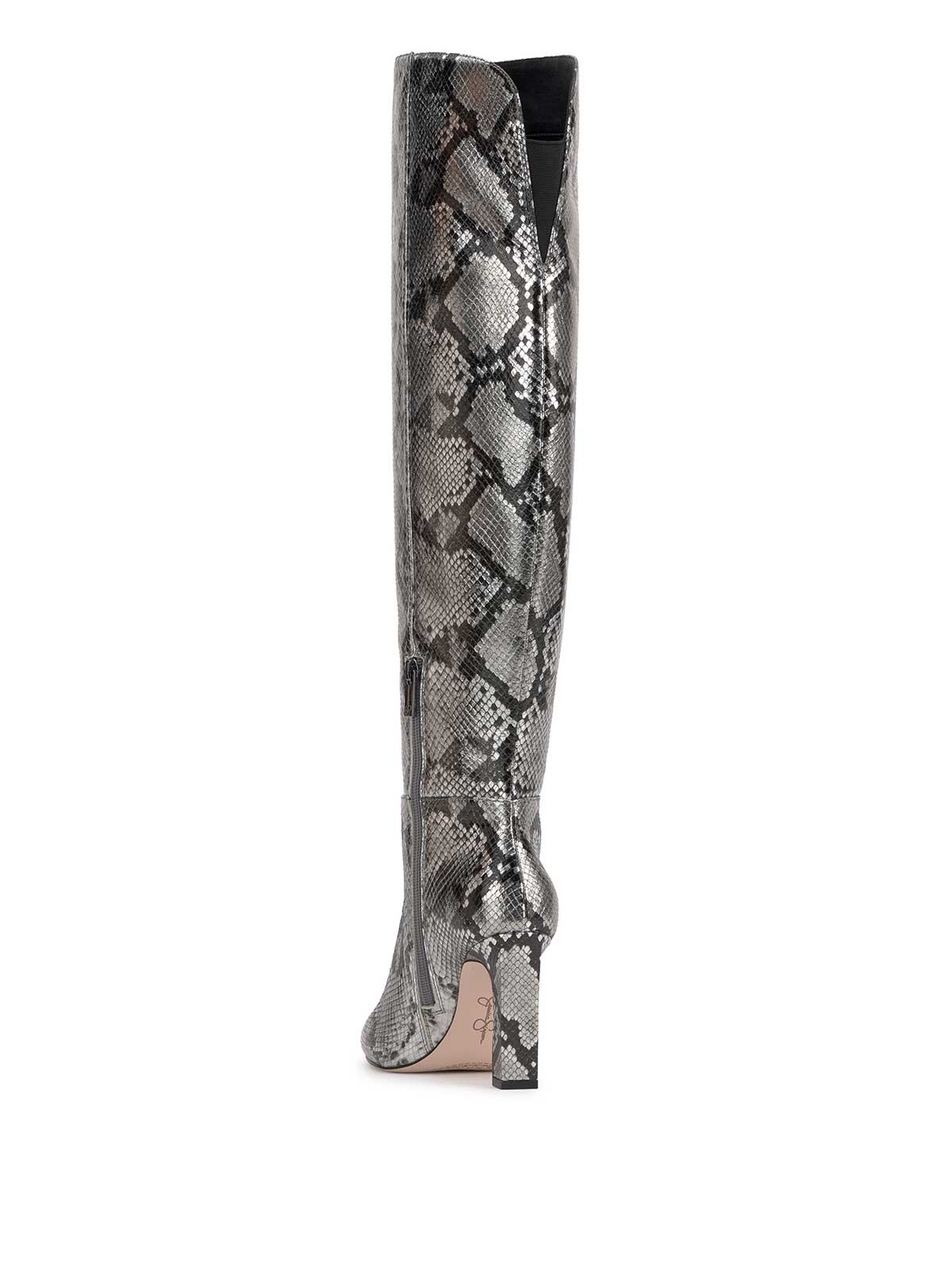 Mistia Over The Knee Boot - Chrome Snake