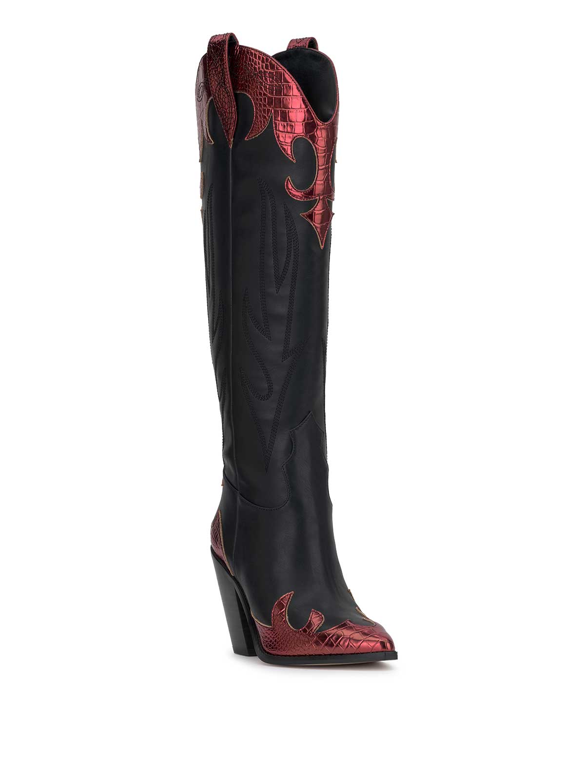 Rhetta Western Boot - Black & Oxblood