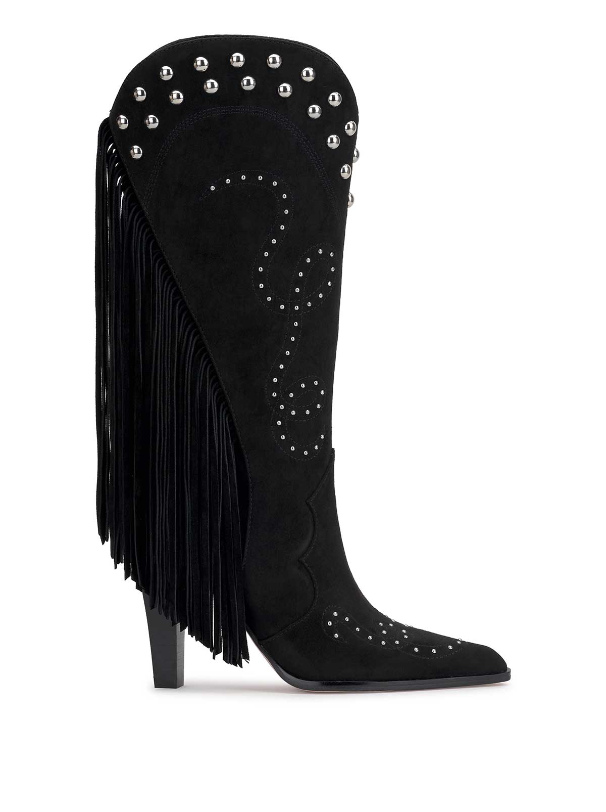 Rosera Studded Fringe Boot - Black