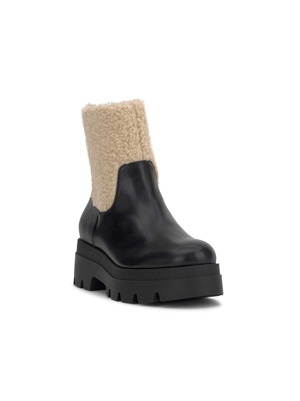 Ulalie Lug Bootie - Black & Shearling