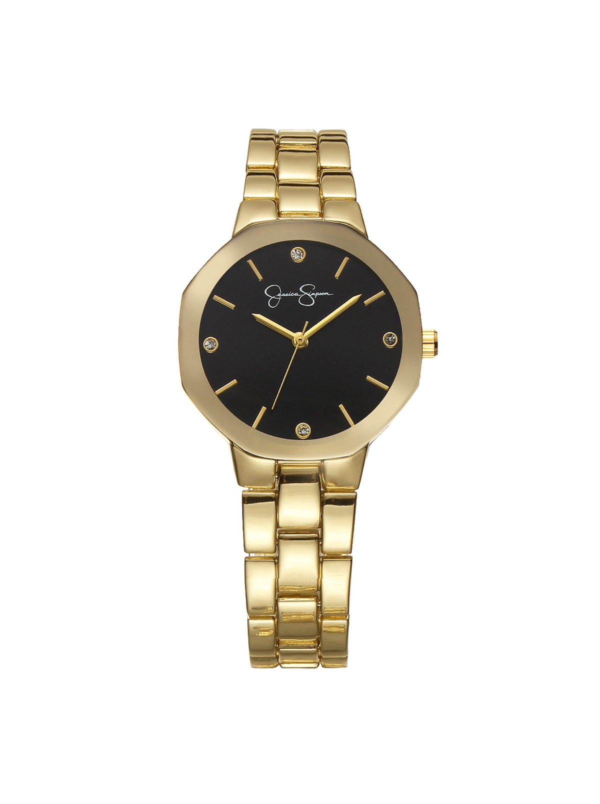Metallized Bezel Bracelet Watch - Gold Tone