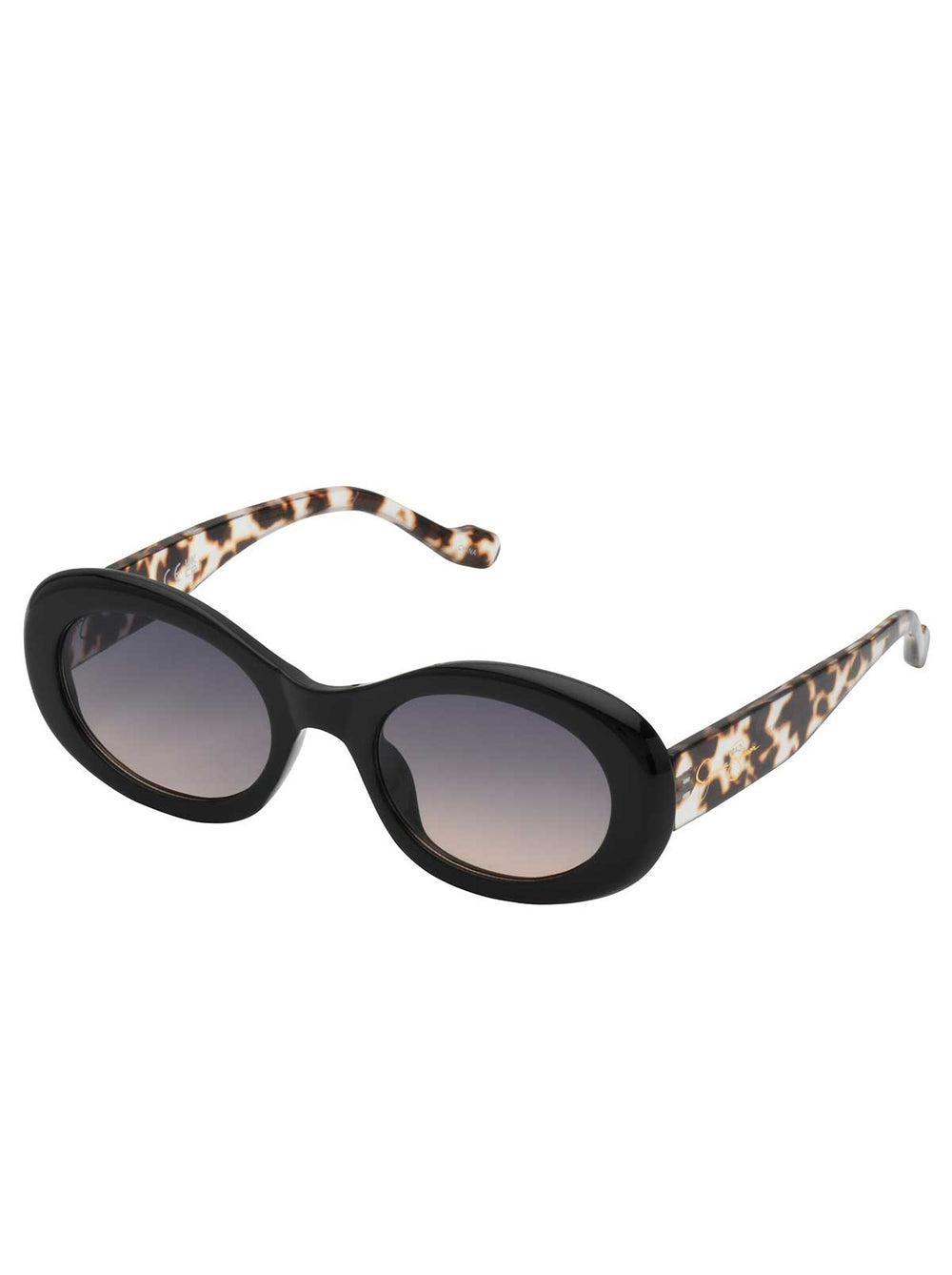 Iconic Vintage Oval Sunglasses - Black