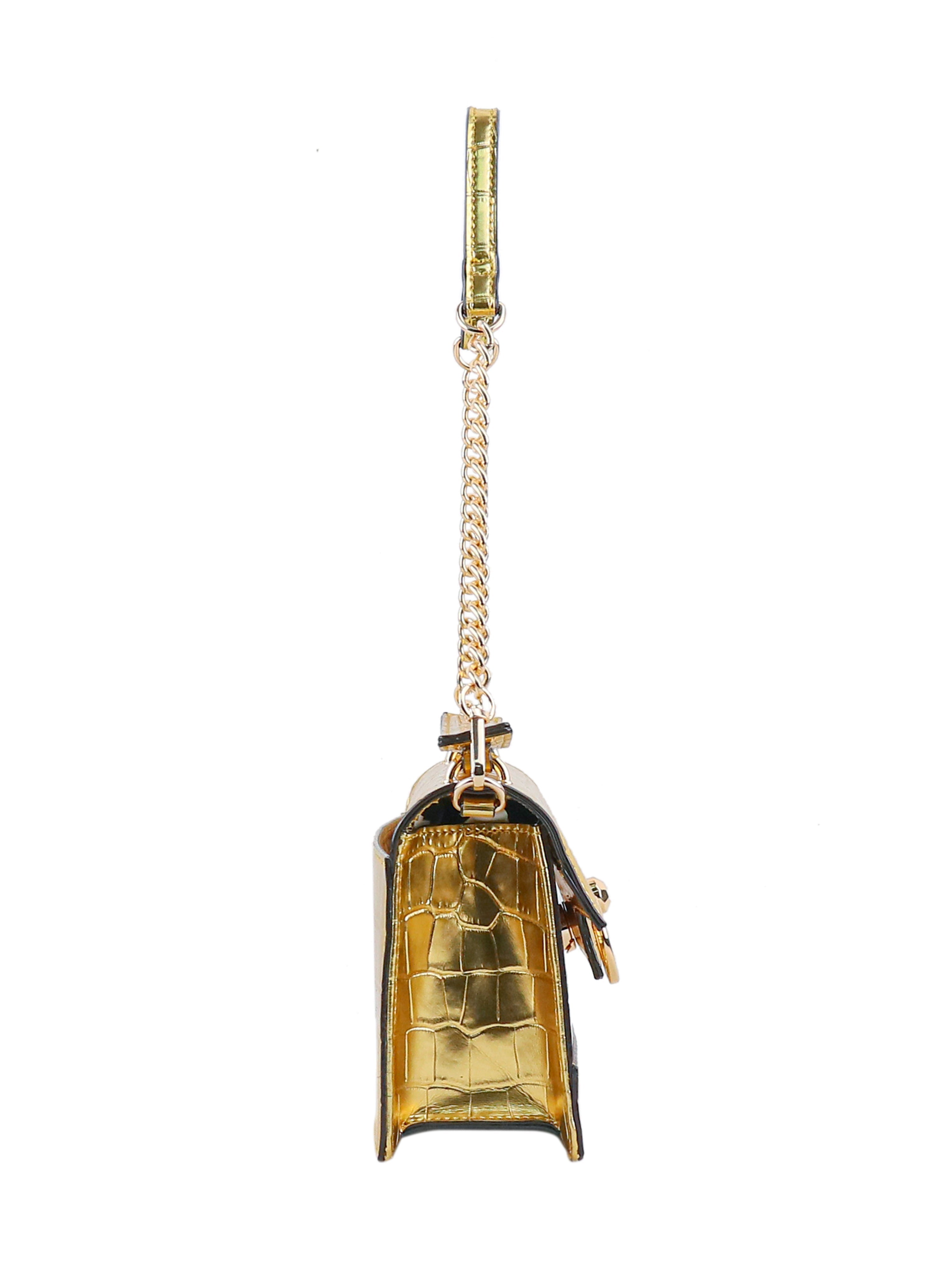 Brooke Clutch - Gold Croco
