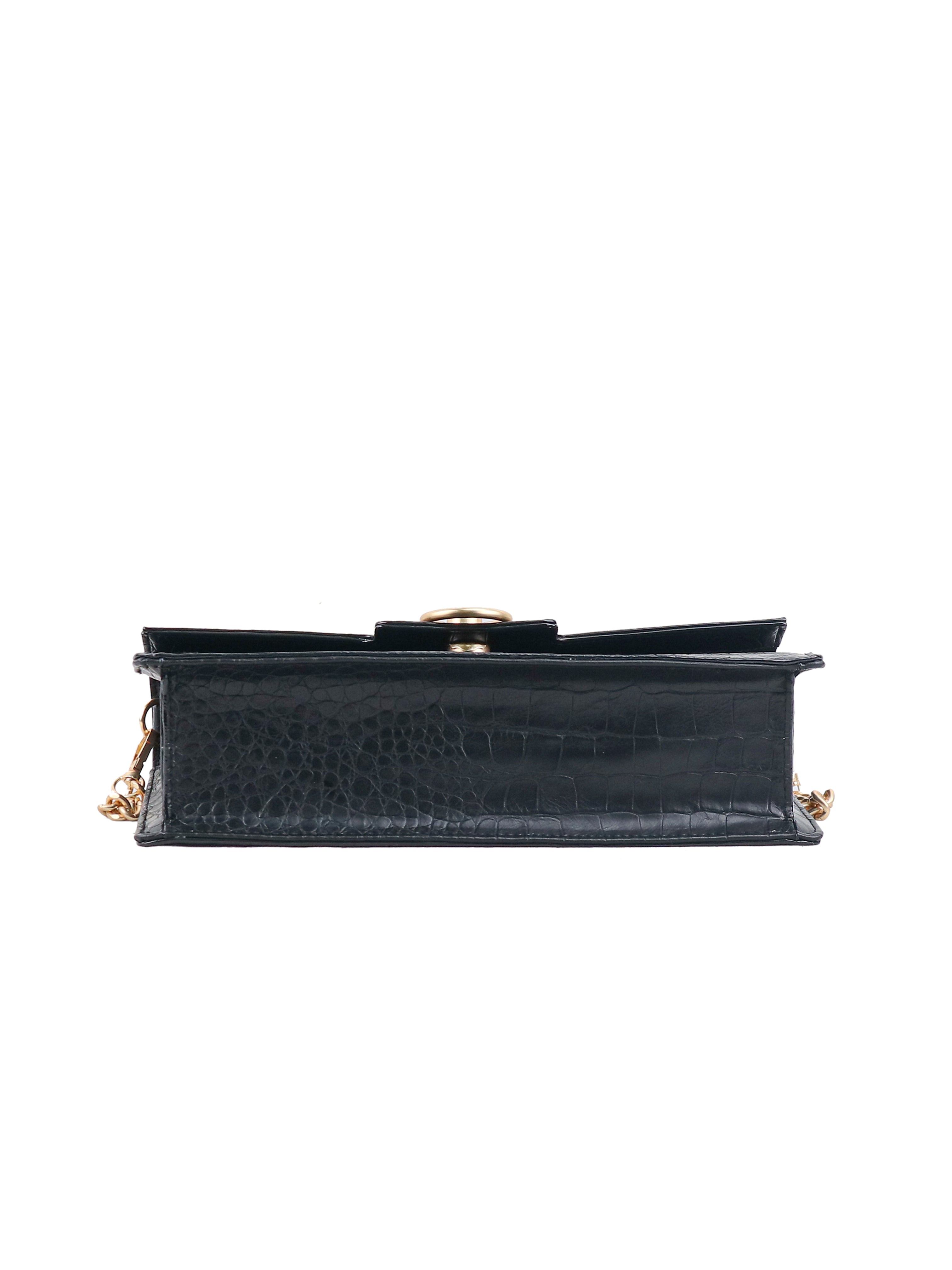 Brooke Clutch - Black Croco